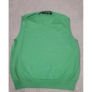 Carnoustie Vest Mens  Size X-LARGE GREEN Golf V-neck Pima Pullover Cotton‎